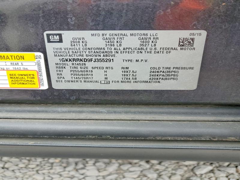 Aukcja sprzedaży 2015 Gmc Acadia, vin: 1GKKRRKD9FJ355291, numer aukcji: 47654416