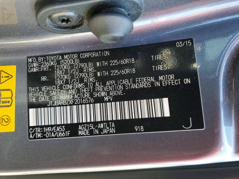 Aukcja sprzedaży 2015 Lexus Nx 200t, vin: JTJBARBZXF2016576, numer aukcji: 47389976