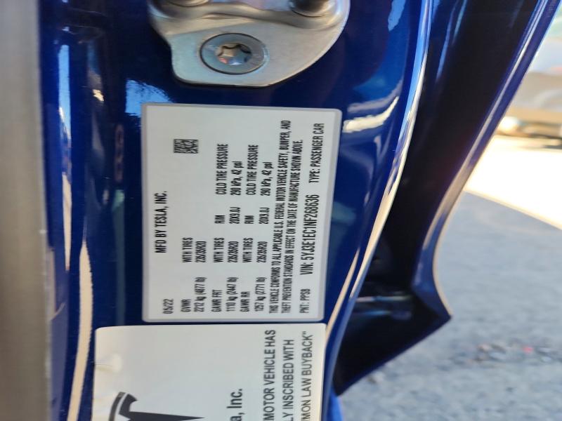 Продажа на аукционе авто 2022 Tesla Model 3, vin: 5YJ3E1EC1NF268636, номер лота: 42038016