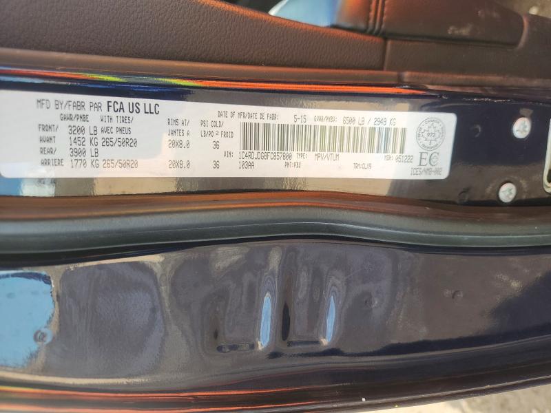 Продаж на аукціоні авто 2015 Dodge Durango, vin: 1C4RDJDG8FC857800, номер лоту: 46379266