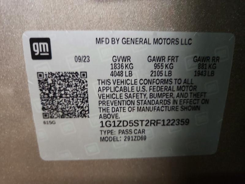 Aukcja sprzedaży 2024 Chevrolet Malibu, vin: 1G1ZD5ST2RF122359, numer aukcji: 46503496
