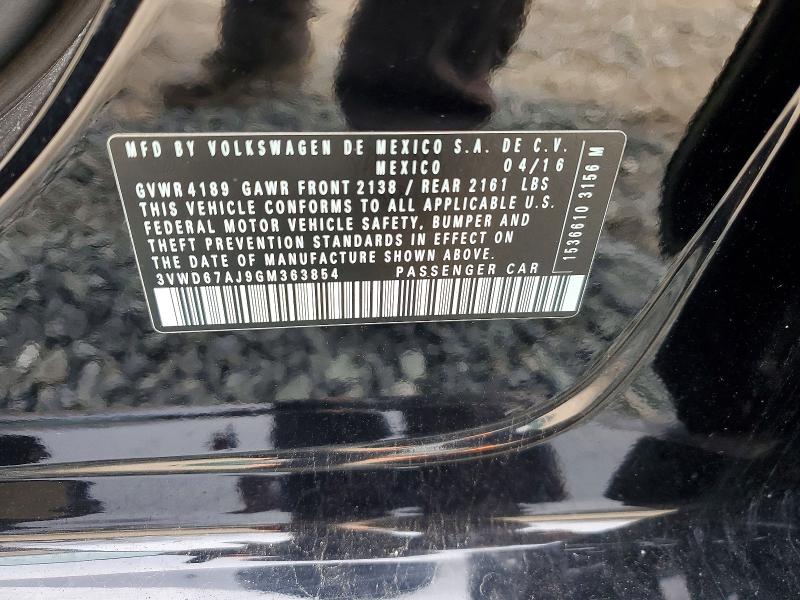 Aukcja sprzedaży 2016 Volkswagen Jetta, vin: 3VWD67AJ9GM363854, numer aukcji: 46976396