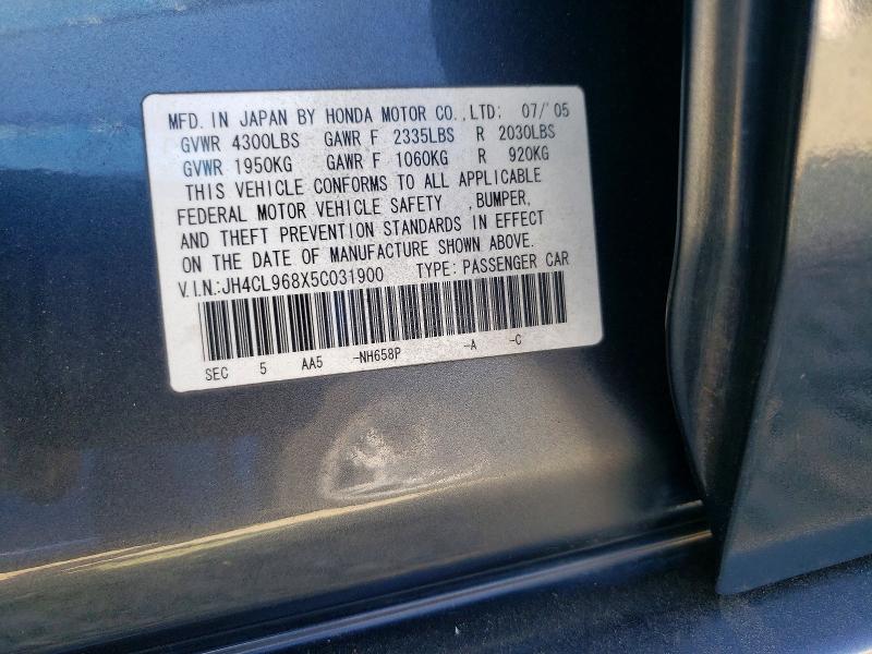 46377706 :رقم المزاد ، JH4CL968X5C031900 vin ، 2005 Acura Tsx مزاد بيع