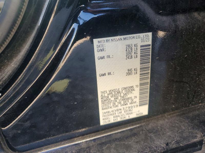 2023 Nissan Altima მანქანა იყიდება აუქციონზე, vin: 1N4BL4CV8PN379959, აუქციონის ნომერი: 79210955