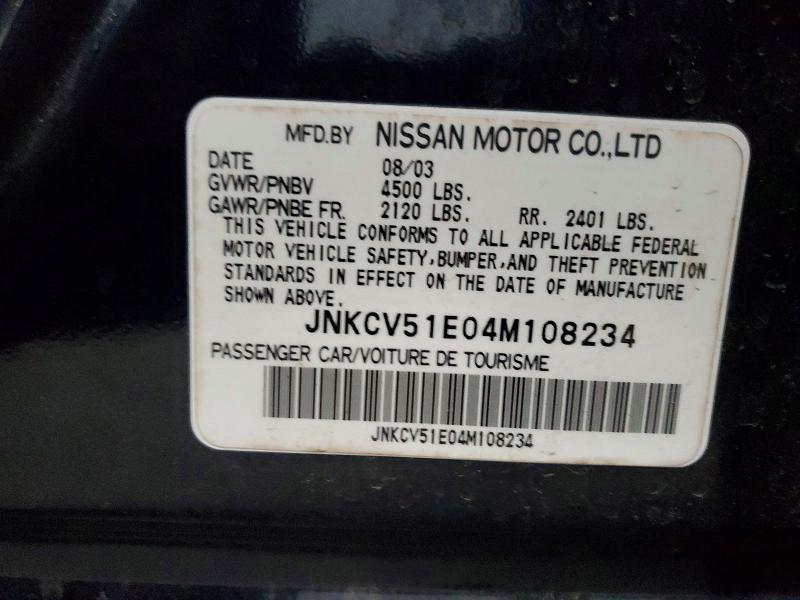 45488156 :رقم المزاد ، JNKCV51E04M108234 vin ، 2004 Infiniti G35 مزاد بيع