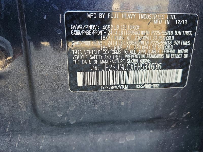 Aukcja sprzedaży 2014 Subaru Forester, vin: JF2SJGDCXEH534636, numer aukcji: 46067826