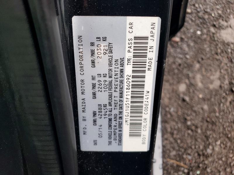 2015 Mazda 6 მანქანა იყიდება აუქციონზე, vin: JM1GJ1U51F1186092, აუქციონის ნომერი: 46018296