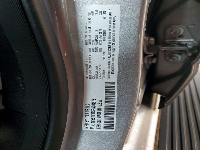 2024 Ram 1500 მანქანა იყიდება აუქციონზე, vin: 1C6SRFJT5RN204973, აუქციონის ნომერი: 46130866