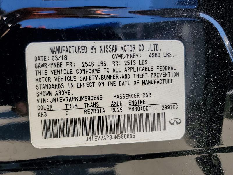 46867026 :رقم المزاد ، JN1EV7AP8JM590845 vin ، 2018 Infiniti Q50 مزاد بيع