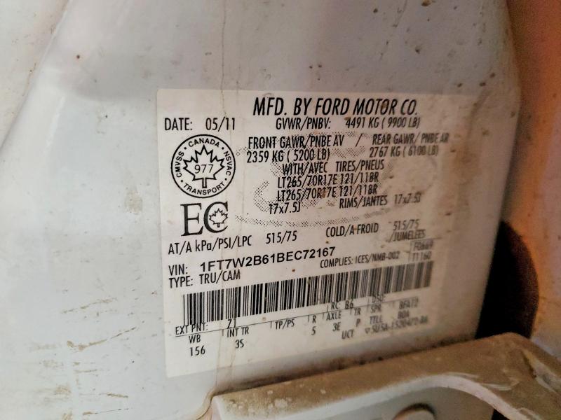 Auction sale of the 2011 Ford F250, vin: 1FT7W2B61BEC72167, lot number: 47839116