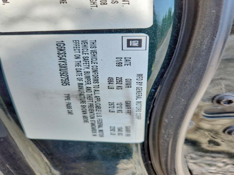 47953536 :رقم المزاد ، 1G6KS54Y3XU927595 vin ، 1999 Cadillac Seville مزاد بيع