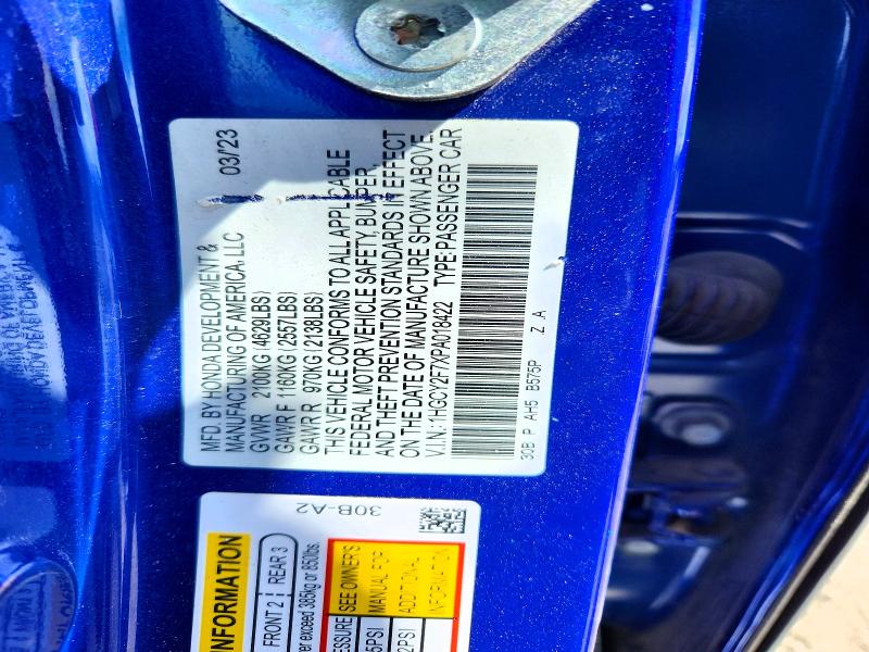 Продажа на аукционе авто 2023 Honda Accord, vin: 1HGCY2F7XPA018422, номер лота: 47496546