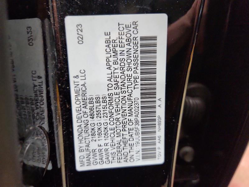 Aukcja sprzedaży 2023 Acura Tlx, vin: 19UUB5F38PA002370, numer aukcji: 45986166