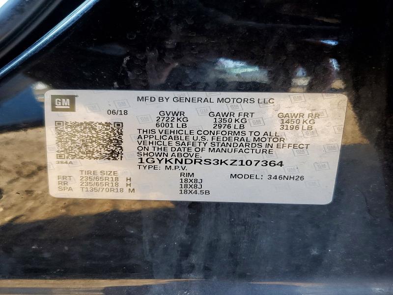 2019 Cadillac Xt5 მანქანა იყიდება აუქციონზე, vin: 1GYKNDRS3KZ107364, აუქციონის ნომერი: 45535936