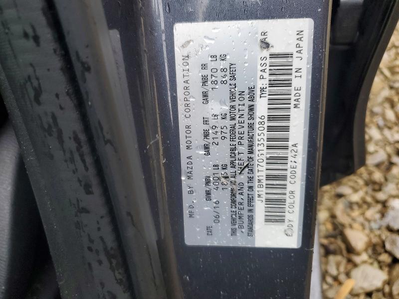 2016 Mazda 3 მანქანა იყიდება აუქციონზე, vin: JM1BM1T70G1355086, აუქციონის ნომერი: 48190156
