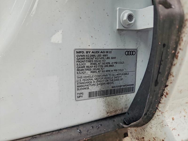2023 Audi Q7 მანქანა იყიდება აუქციონზე, vin: WA1VXBF78PD002206, აუქციონის ნომერი: 45793546