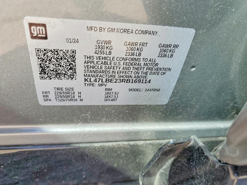 79735115 :رقم المزاد ، KL47LBE23RB169114 vin ، 2024 Buick Envista مزاد بيع