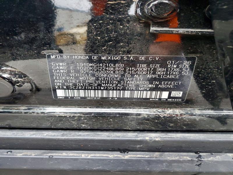 Продаж на аукціоні авто 2026 Honda Hr-v, vin: 3CZRZ1H31TM735177, номер лоту: 41669486