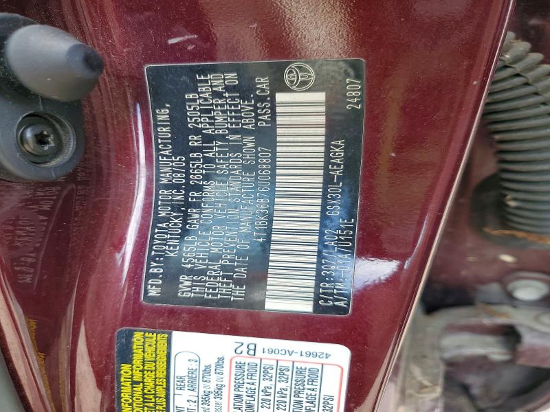 Aukcja sprzedaży 2006 Toyota Avalon, vin: 4T1BK36B76U068807, numer aukcji: 78999275