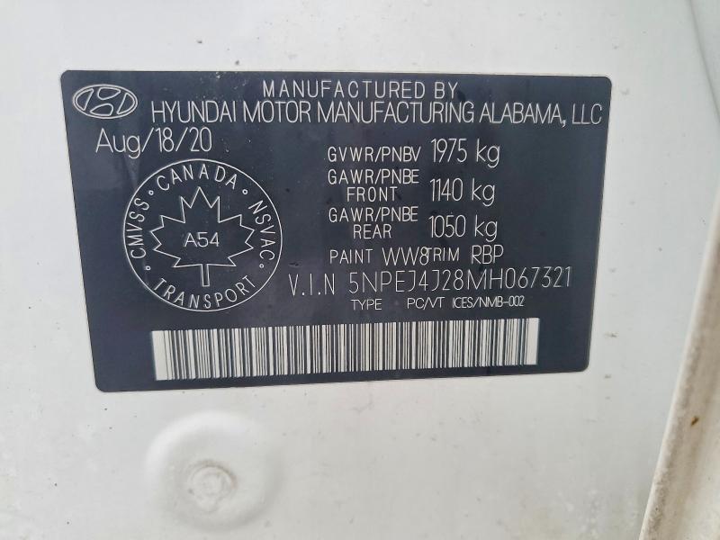 Продажа на аукционе авто 2021 Hyundai Sonata, vin: 5NPEJ4J28MH067321, номер лота: 78865175