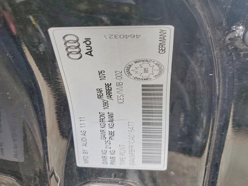 46147556 :رقم المزاد ، WAUVFBFR1CA015477 vin ، 2012 Audi A5 مزاد بيع