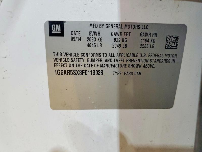Продаж на аукціоні авто 2015 Cadillac Cts, vin: 1G6AR5SX8F0113028, номер лоту: 45485216
