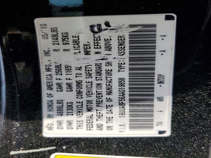2010 Acura Tl მანქანა იყიდება აუქციონზე, vin: 19UUA8F56AA019858, აუქციონის ნომერი: 46824976
