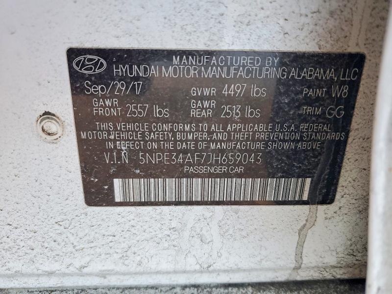 2018 Hyundai Sonata მანქანა იყიდება აუქციონზე, vin: 5NPE34AF7JH659043, აუქციონის ნომერი: 78905835
