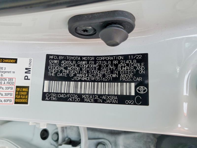 Aukcja sprzedaży 2023 Toyota Corolla, vin: JTDP4MCE9P3516271, numer aukcji: 41802996