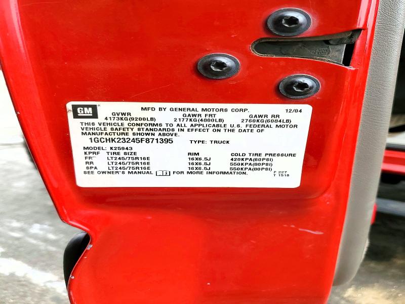 2005 Chevrolet Silverado მანქანა იყიდება აუქციონზე, vin: 1GCHK23245F871395, აუქციონის ნომერი: 47893126