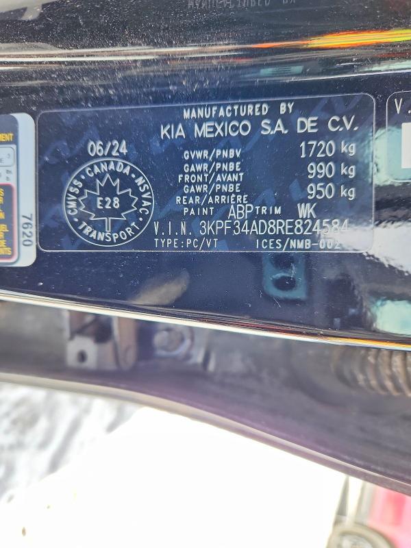 47783736 :رقم المزاد ، 3KPF34AD8RE824584 vin ، 2024 Kia Forte مزاد بيع