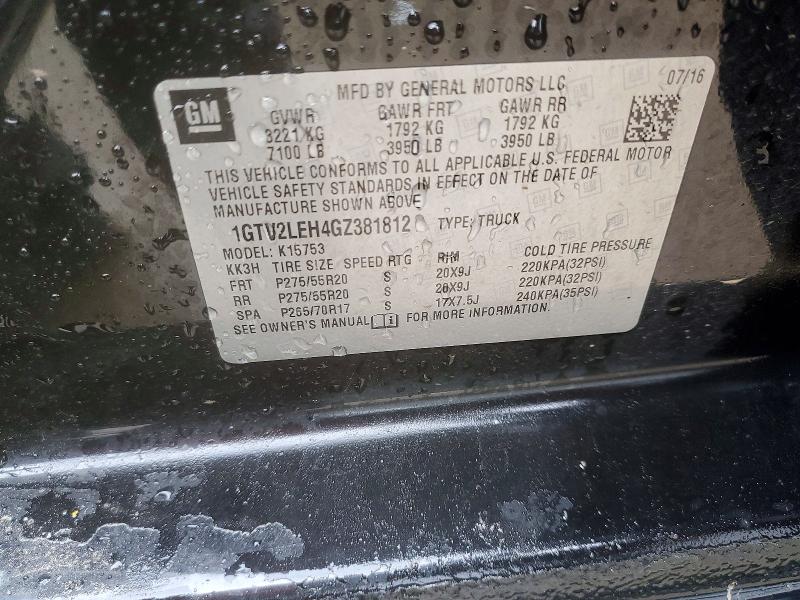 Aukcja sprzedaży 2016 Gmc Sierra, vin: 1GTV2LEH4GZ381812, numer aukcji: 45544196