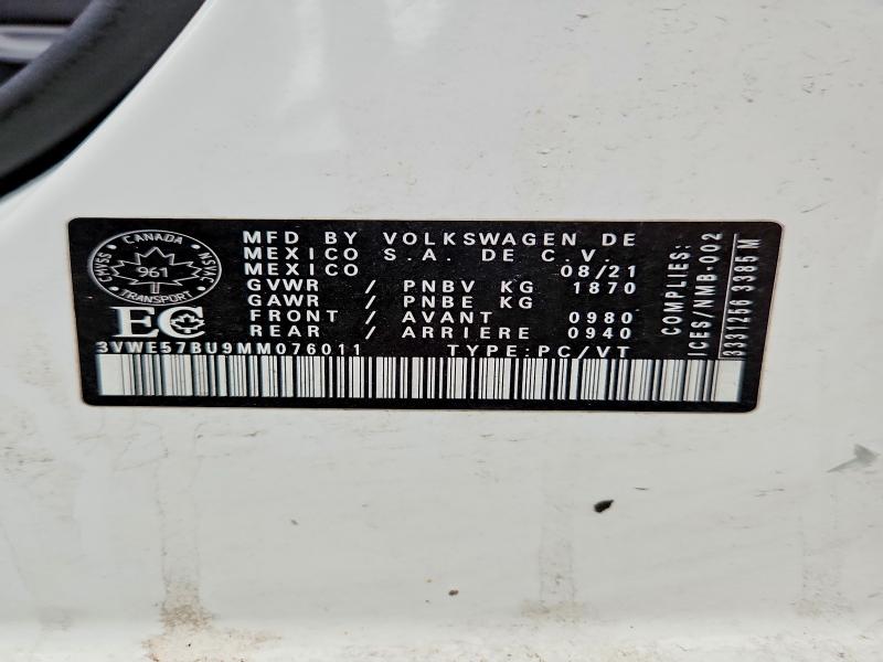 Aukcja sprzedaży 2021 Volkswagen Jetta, vin: 3VWE57BU9MM076011, numer aukcji: 46126666