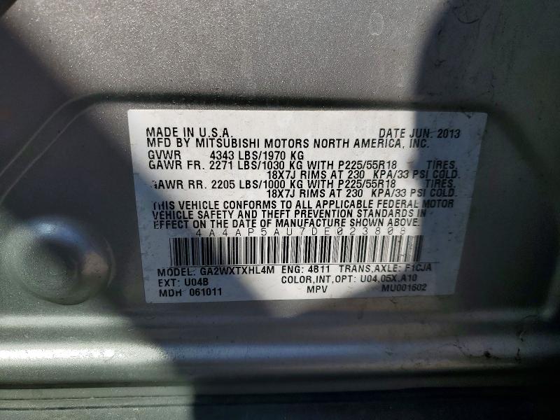 Продаж на аукціоні авто 2013 Mitsubishi Outlander Sport, vin: 4A4AP5AU7DE023808, номер лоту: 47471986