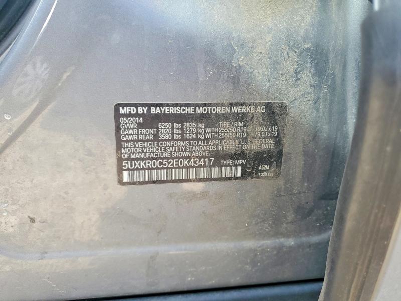 47025786 :رقم المزاد ، 5UXKR0C52E0K43417 vin ، 2014 Bmw X5 مزاد بيع