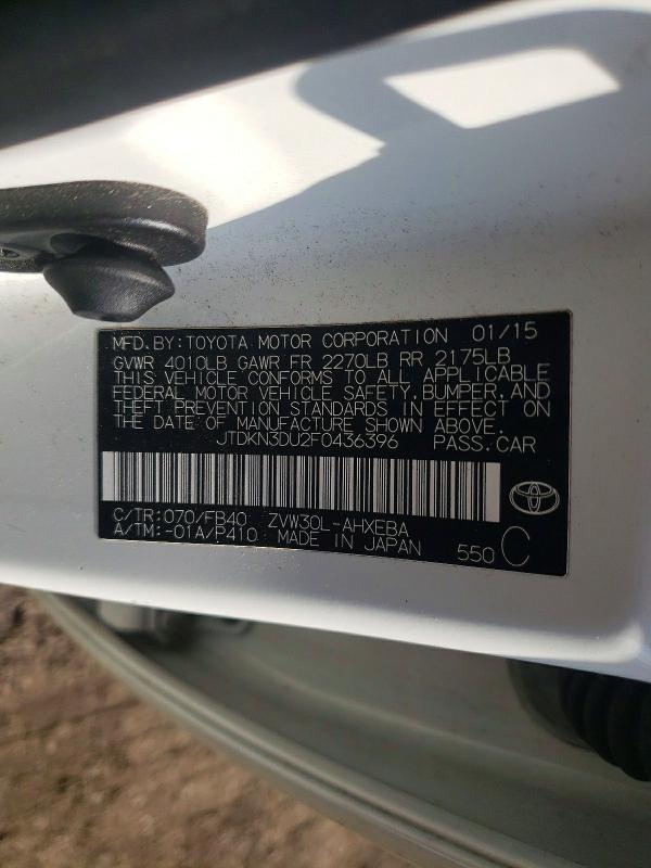 Продажа на аукционе авто 2015 Toyota Prius, vin: JTDKN3DU2F0436396, номер лота: 47596486