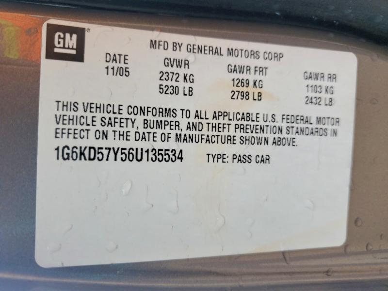 45599926 :رقم المزاد ، 1G6KD57Y56U135534 vin ، 2006 Cadillac Dts مزاد بيع