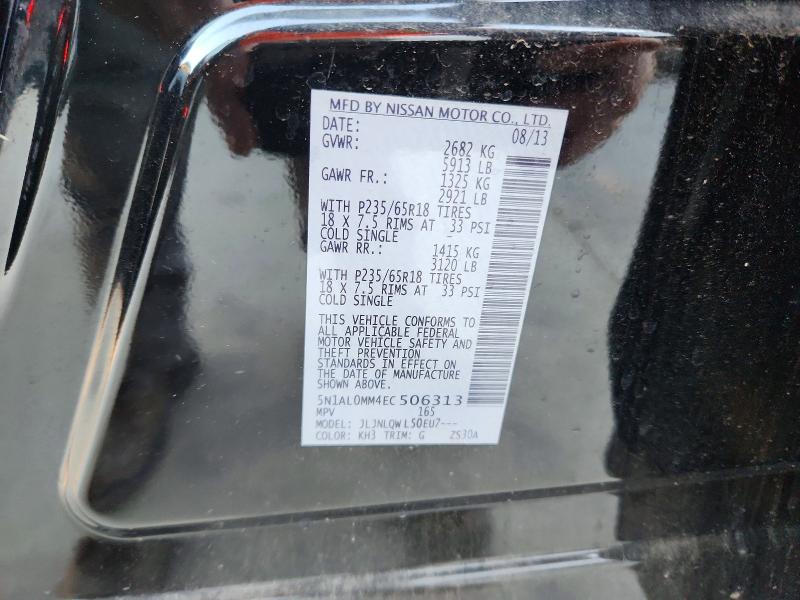 Продаж на аукціоні авто 2014 Infiniti Qx60, vin: 5N1AL0MM4EC506313, номер лоту: 45971666