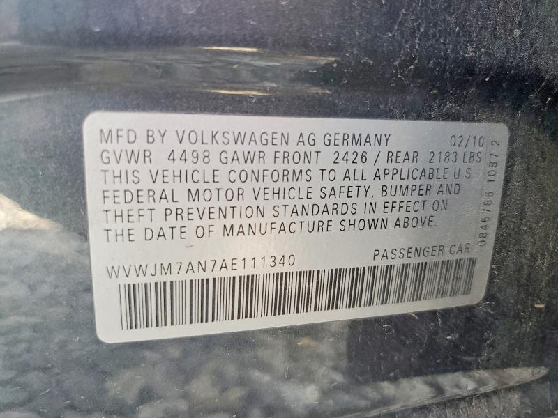 Aukcja sprzedaży 2010 Volkswagen Passat, vin: WVWJM7AN7AE111340, numer aukcji: 47767316
