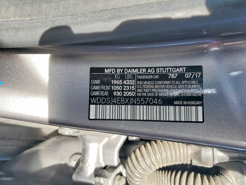 2018 Mercedes-benz Cla250 მანქანა იყიდება აუქციონზე, vin: WDDSJ4EBXJN557046, აუქციონის ნომერი: 46177066