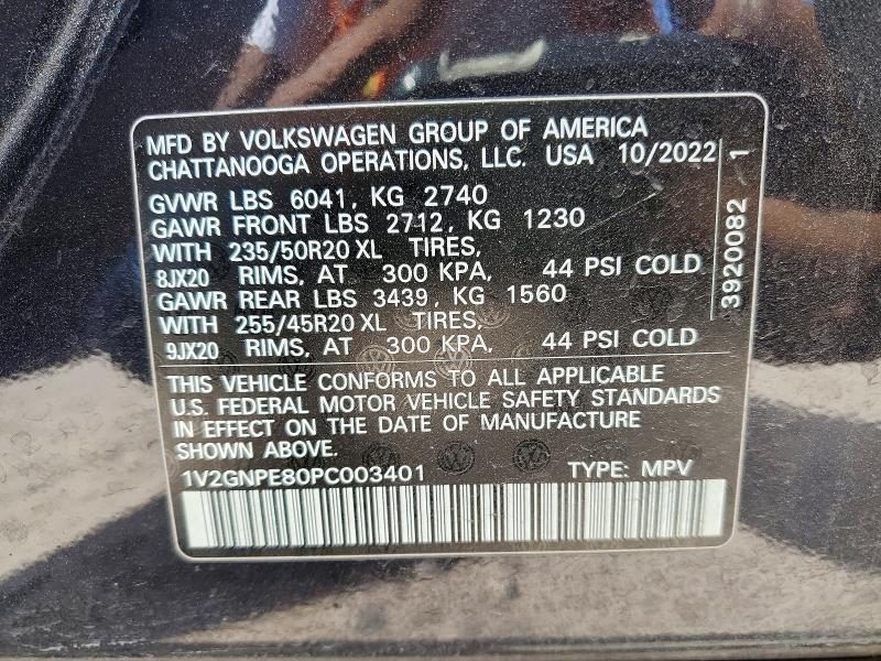 45959626 :رقم المزاد ، 1V2GNPE80PC003401 vin ، 2023 Volkswagen Id.4 مزاد بيع