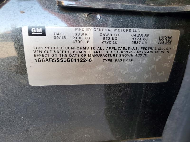 47991336 :رقم المزاد ، 1G6AR5SS5G0112246 vin ، 2016 Cadillac Cts مزاد بيع