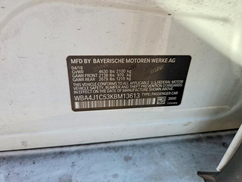 Aukcja sprzedaży 2019 Bmw 430i, vin: WBA4J1C53KBM13613, numer aukcji: 79059555