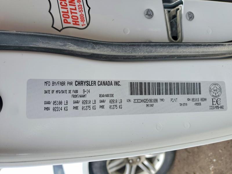 47504636 :رقم المزاد ، 2C3CDXHG2EH361698 vin ، 2014 Dodge Charger مزاد بيع