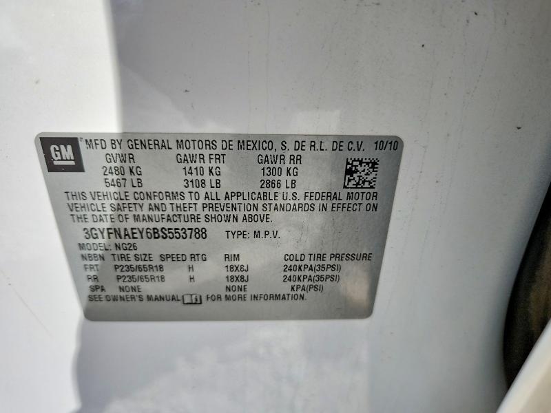 Auction sale of the 2011 Cadillac Srx, vin: 3GYFNAEY6BS553788, lot number: 47060026