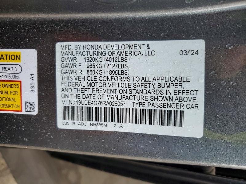 Продаж на аукціоні авто 2024 Acura Integra, vin: 19UDE4G76RA026057, номер лоту: 46103226
