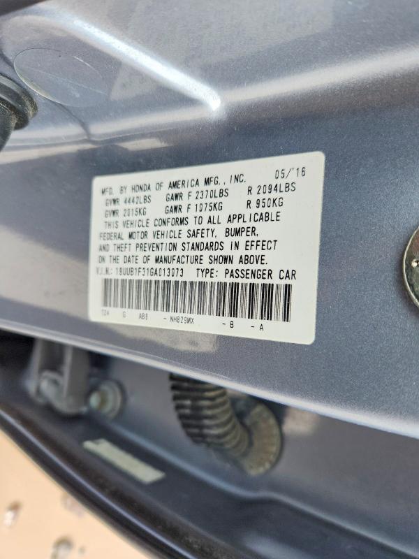 2016 Acura Tlx მანქანა იყიდება აუქციონზე, vin: 19UUB1F31GA013073, აუქციონის ნომერი: 45540826