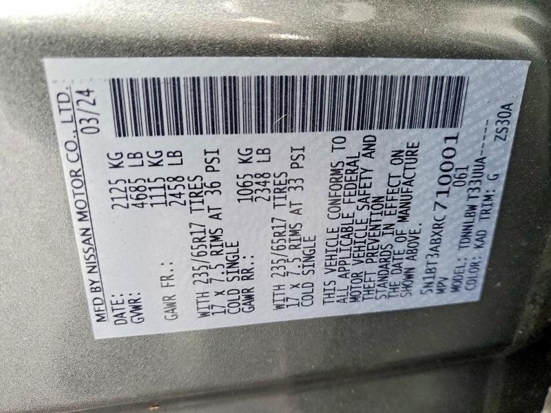 Aukcja sprzedaży 2024 Nissan Rogue, vin: 5N1BT3ABXRC710001, numer aukcji: 79787975