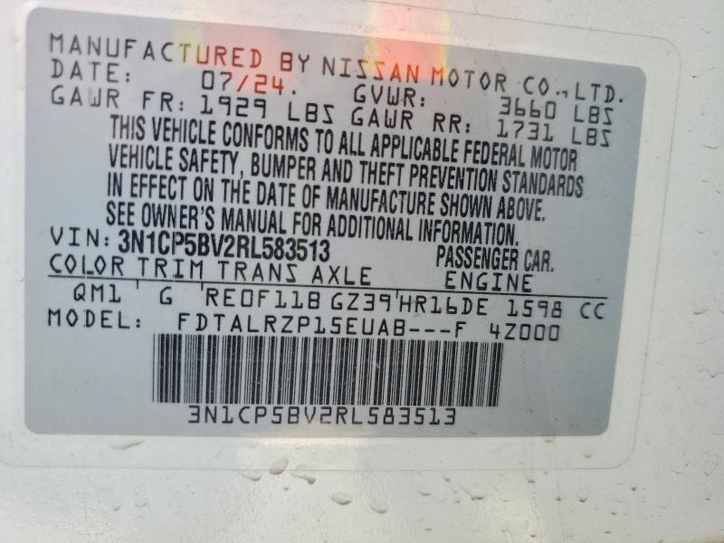 46231656 :رقم المزاد ، 3N1CP5BV2RL583513 vin ، 2024 Nissan Kicks مزاد بيع
