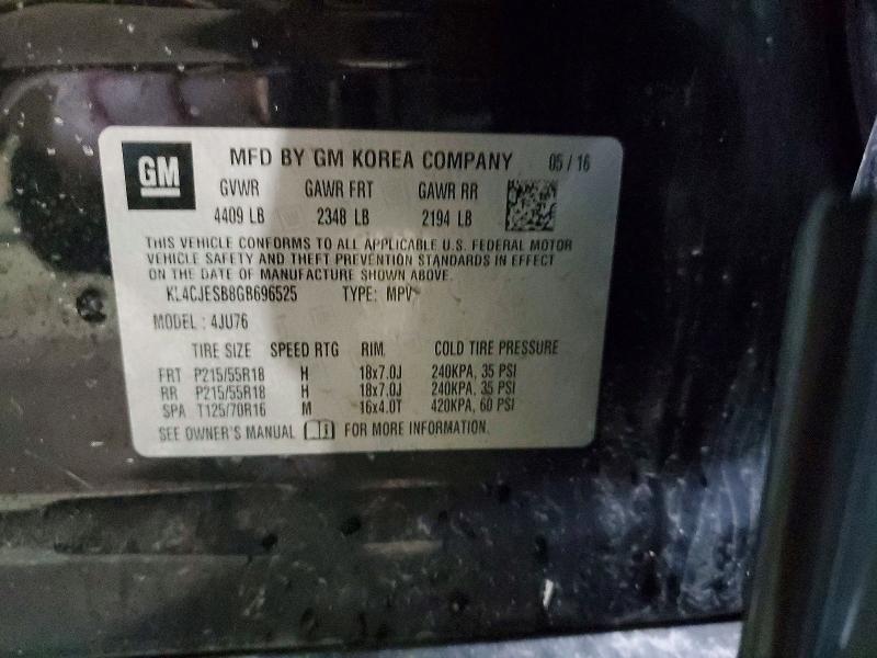 45828606 :رقم المزاد ، KL4CJESB8GB696525 vin ، 2016 Buick Encore مزاد بيع
